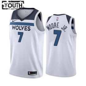 NBA Minnesota Timberwolves Trikot Wendell Moore JR 7 Nike 2022-23 Association Edition Weiß Swingman - Kinder